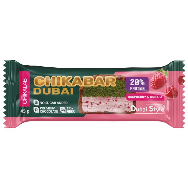 

Батончик протеиновый Chikalab Chikabar Dubai Малина глазированный с фисташкой и хрустящим тестом 45 г
