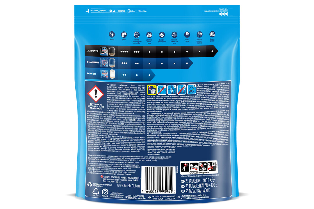 

Таблетки для посудомоечных машин Finish PowerBall 25 шт.