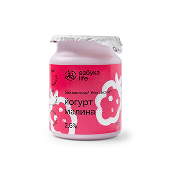 

Йогурт безлактозный Азбука life Малина 2.5% 200 г