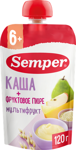 

Каша с фруктовым пюре Semper мультифрукт с 6 месяцев 120 г