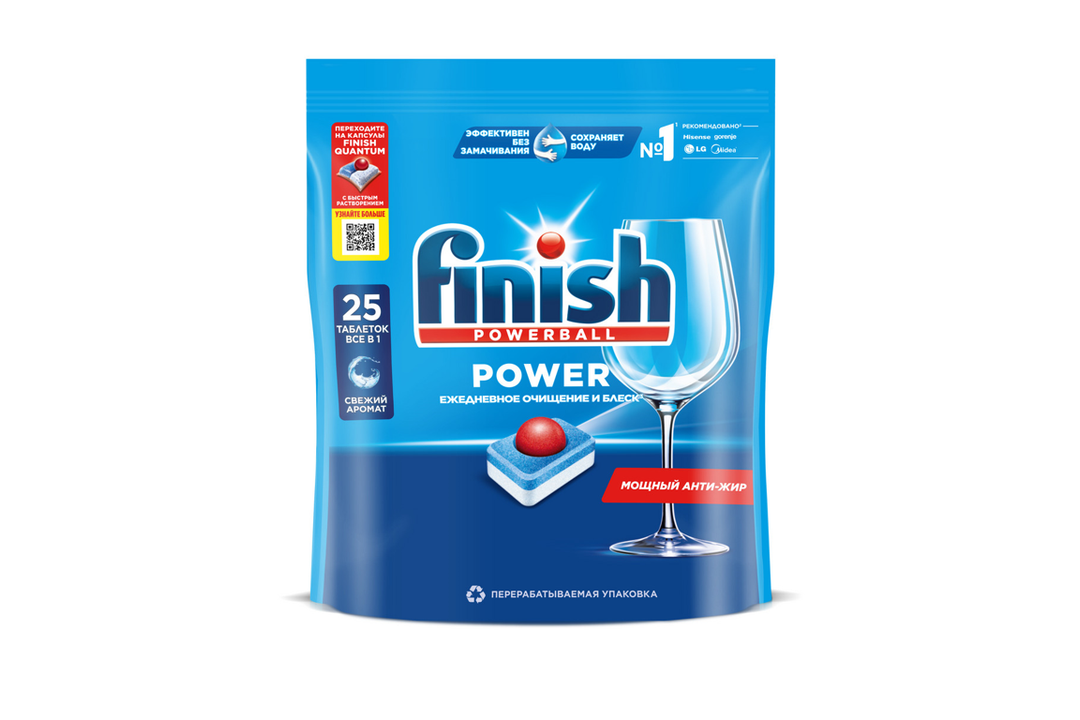 

Таблетки для посудомоечных машин Finish PowerBall 25 шт.