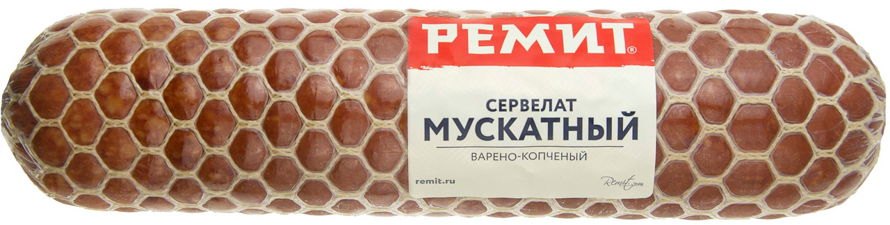 

Колбаса Ремит Сервелат мускатный варено-копченая вес