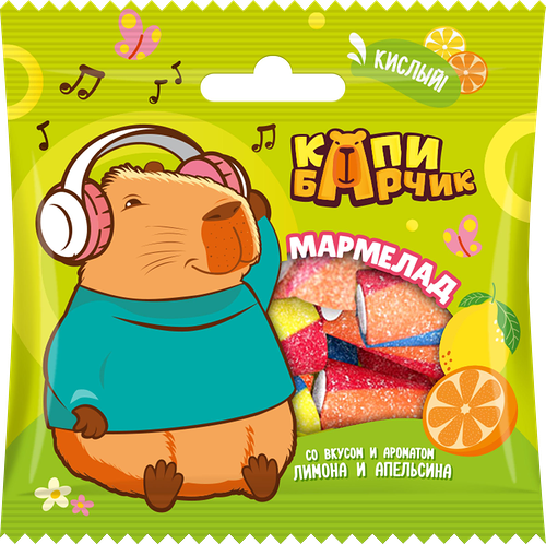 Мармелад Конфитрейд кислый с обсыпкой со вкусом апельсина и лимона 45 г