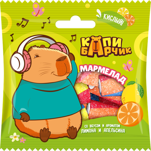 

Мармелад Конфитрейд кислый с обсыпкой со вкусом апельсина и лимона 45 г