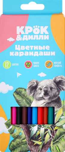 Набор цветных карандашей КРОК&ДИЛЛИ, Арт. LTA025, 12шт