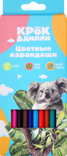 

Набор цветных карандашей КРОК&ДИЛЛИ, Арт. LTA025, 12шт