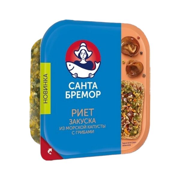 Изд рыбн кулин Салат из капусты морской маринов Риет Закуска с грибами 150г п/уп