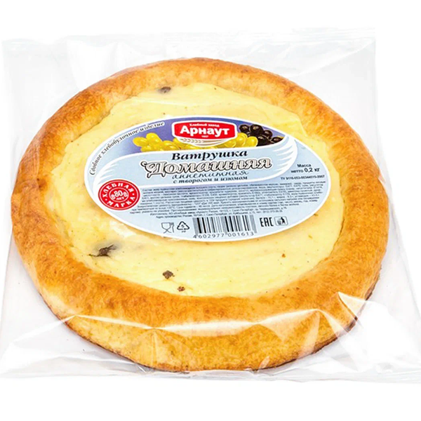 Ватрушка Арнаут домашняя аппетитная с творогом и изюмом 200 г