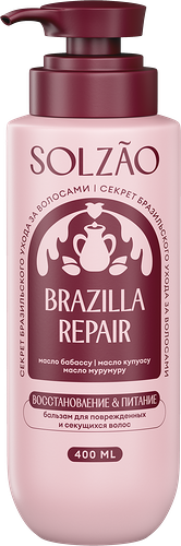Бальзам для волос Solzao Восстановление и питание 400 мл