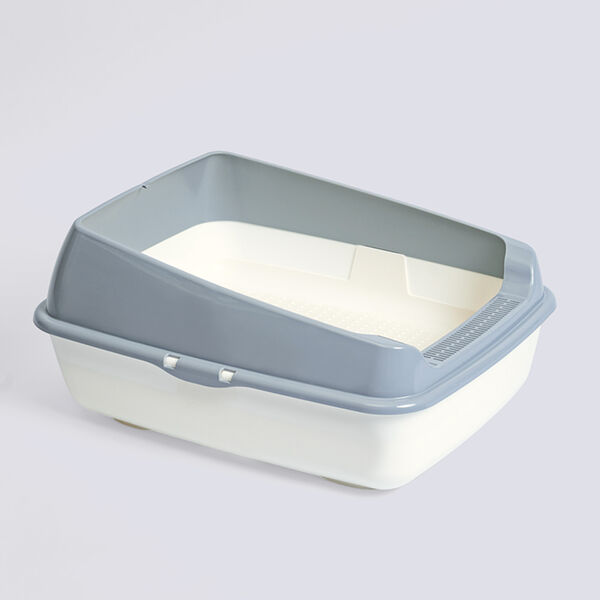 Лоток Rurri с высокими бортами для кошек 50.5х39х23.5 см серый