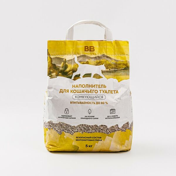 Наполнитель для кошачьего туалета, комкующийся, 5 кг