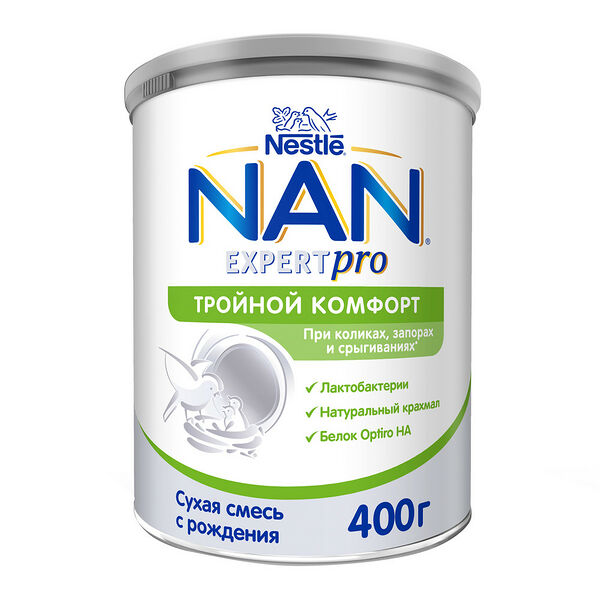 Nestle смесь Nan Тройной комфорт для детей с 0 месяцев 400 г
