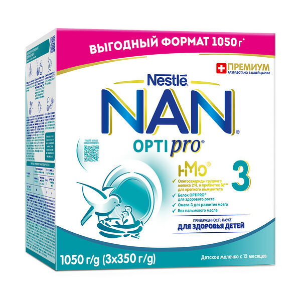 Nestle NAN 3 Optipro 4 (3 x 350 г) ВЛГ