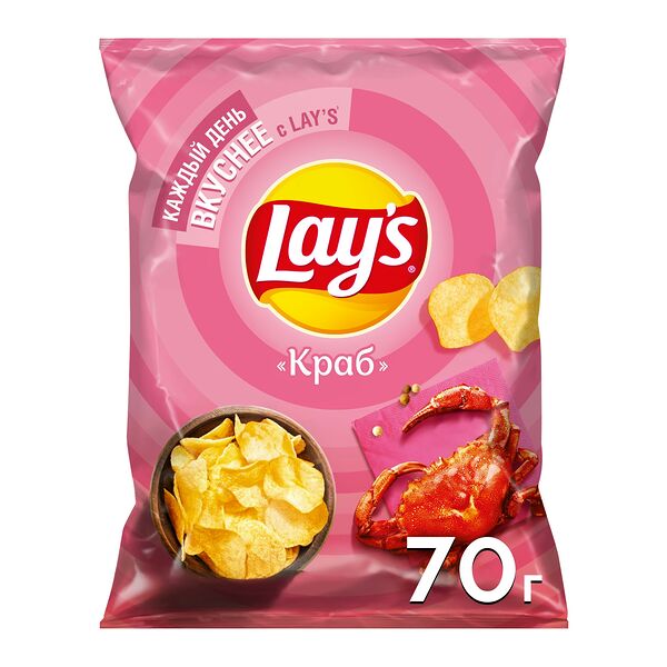 Чипсы картофельные Lay's со вкусом краба 70 г
