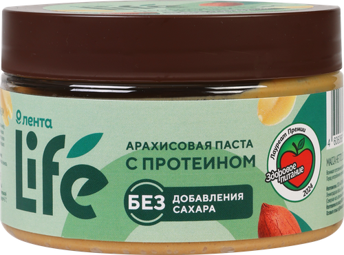 

Паста арахисовая Лента Life с протеином 250 г