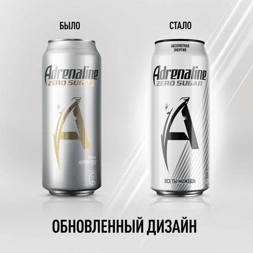 

Напиток энергетический ADRENALINE Rush Zero Silver тонизирующий газированный, 0.449л