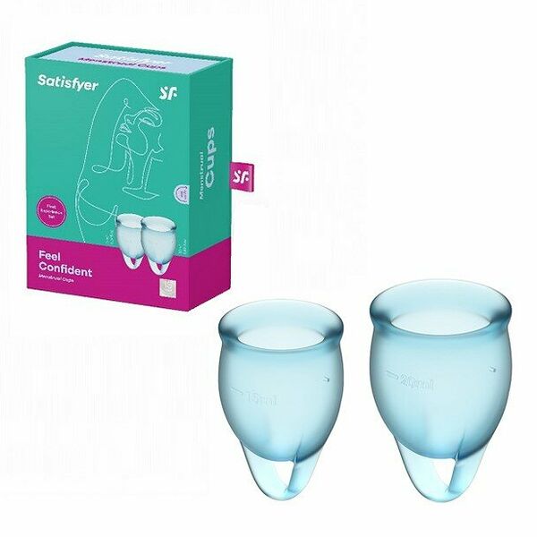 Набор менструальных чаш Satisfyer Feel confident Menstrual Cup Light голубые 2 шт