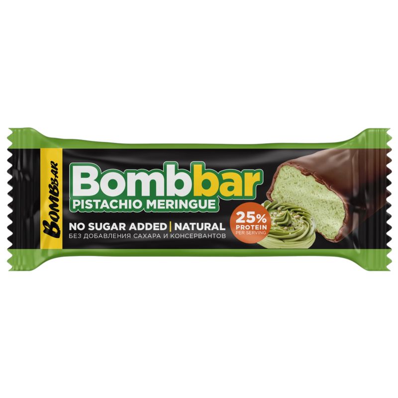 

Батончик протеиновый BombBar глазированный Фисташковая меренга 40 г