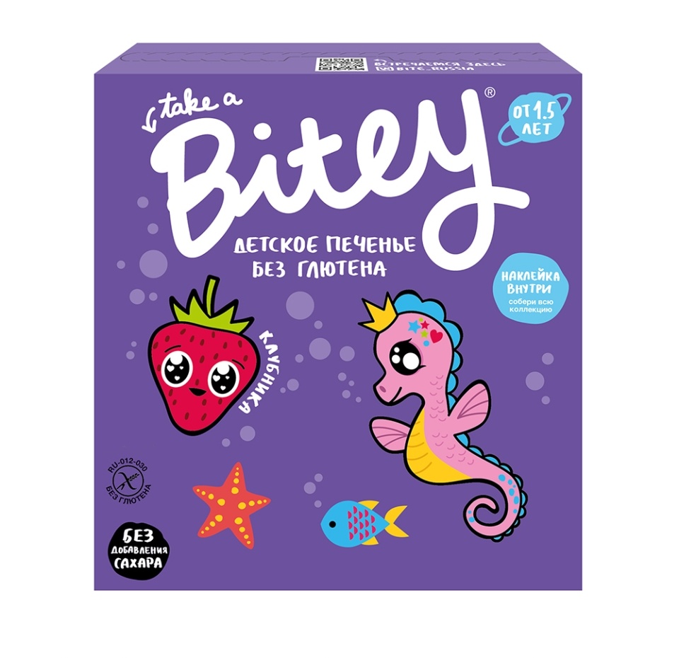 

Печенье Take a Bitey Клубника,без глютена, упаковка в ассортименте 1 шт 125 г