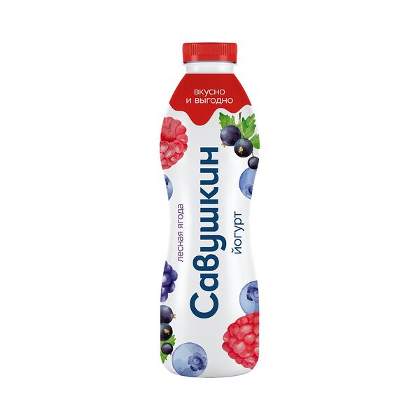 Йогурт лёгкий с наполнителем Лесная ягода 1% Савушкин