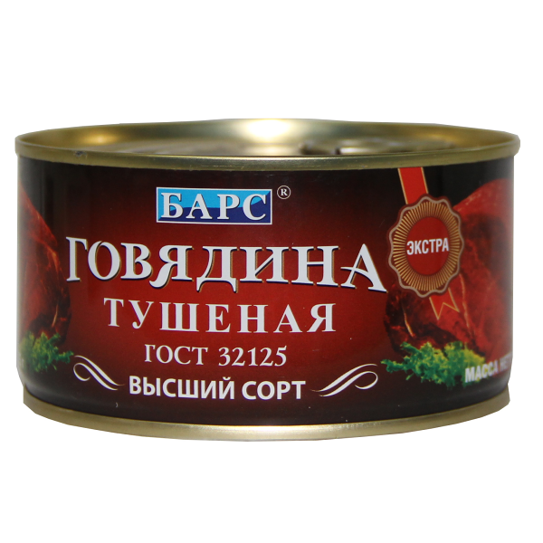 Говядина тушёная Барс Экстра высший сорт 325 г