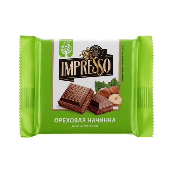 Шоколад молочный IMPRESSO с ореховой нач 75г