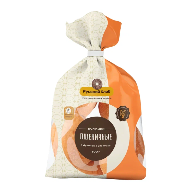 

Булочки Пшеничная Русский хлеб 50 г х 6 шт. 300 г