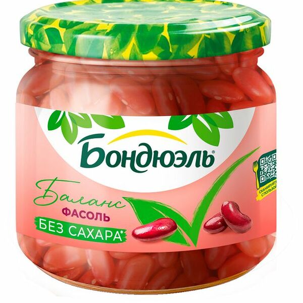 Фасоль консервированная Бондюэль красная без сахара 360 г