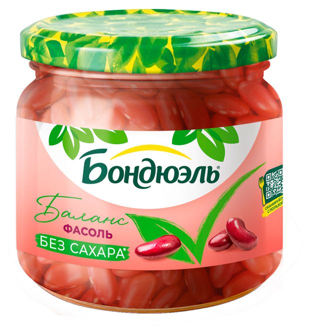 

Фасоль консервированная Бондюэль красная без сахара 360 г