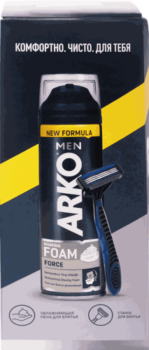 

Набор подарочный Arko Men Станок для бритья System 3 + Пена для бритья Force