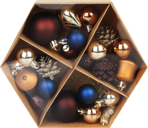 

Набор елочных шаров Homeclub разной формы и размера 24 шт.