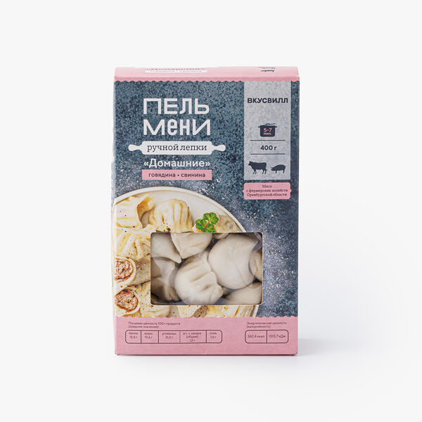 Пельмени ВкусВилл ручной лепки Домашние 400 г