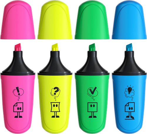 

Набор мини-текстовыделителей Berlingo 4 цвета