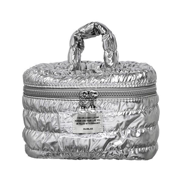 Косметичка-сундучок Lady Pink серебристая