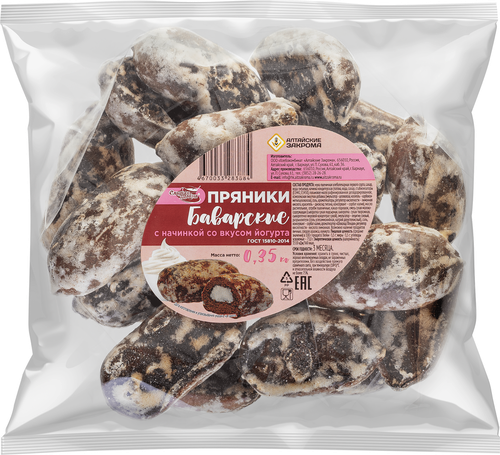 

Пряники Алтайские закрома Баварские с начинкой со вкусом йогурта 350 г
