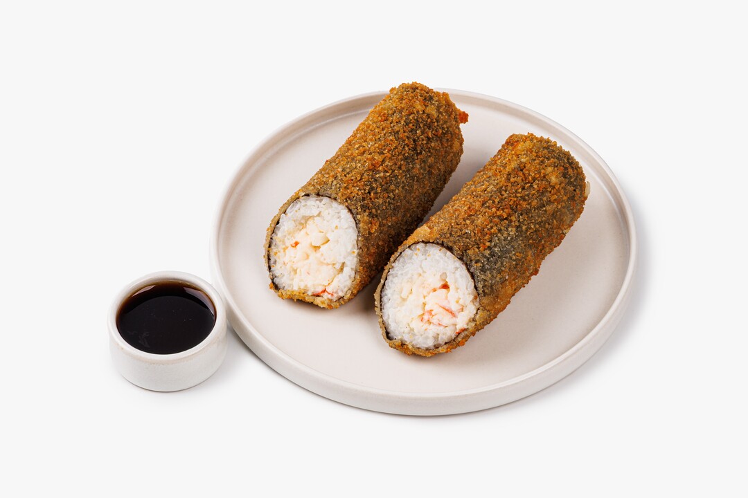 

Ролл темпура ВкусВилл с крабовым мясом имитация и сырным соусом 200 г