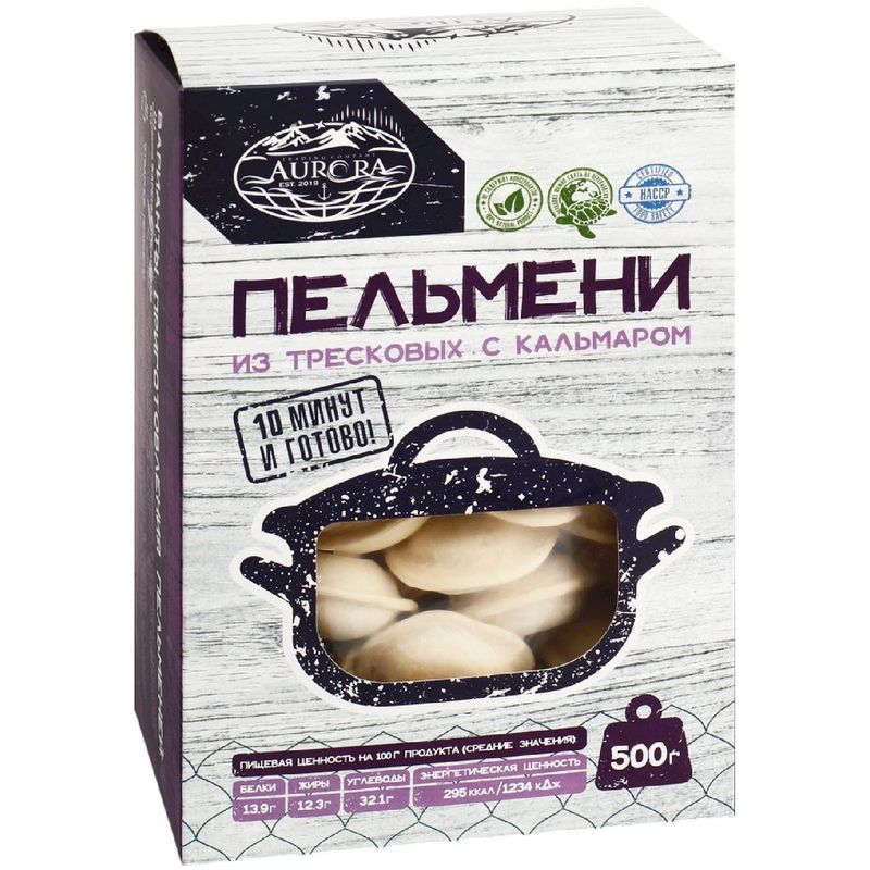 

Пельмени Дальрыбпром из тресковых с кальмаром, 500 г