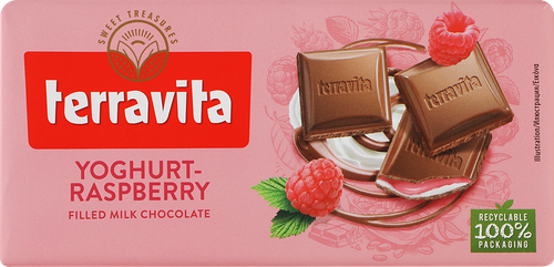 Шоколад молочный Terravita Малина йогурт 100 г