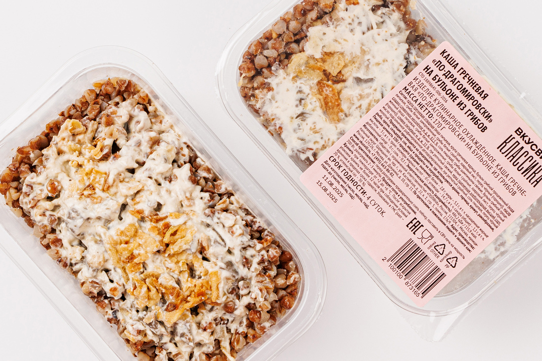 

Каша гречневая Вкусвилл "по-драгомировски" на бульоне из грибов, 170 г