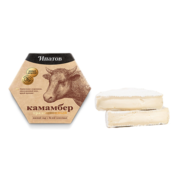 

Сыр мягкий Ипатов Камамбер традиционный с белой плесенью 55% 125 г