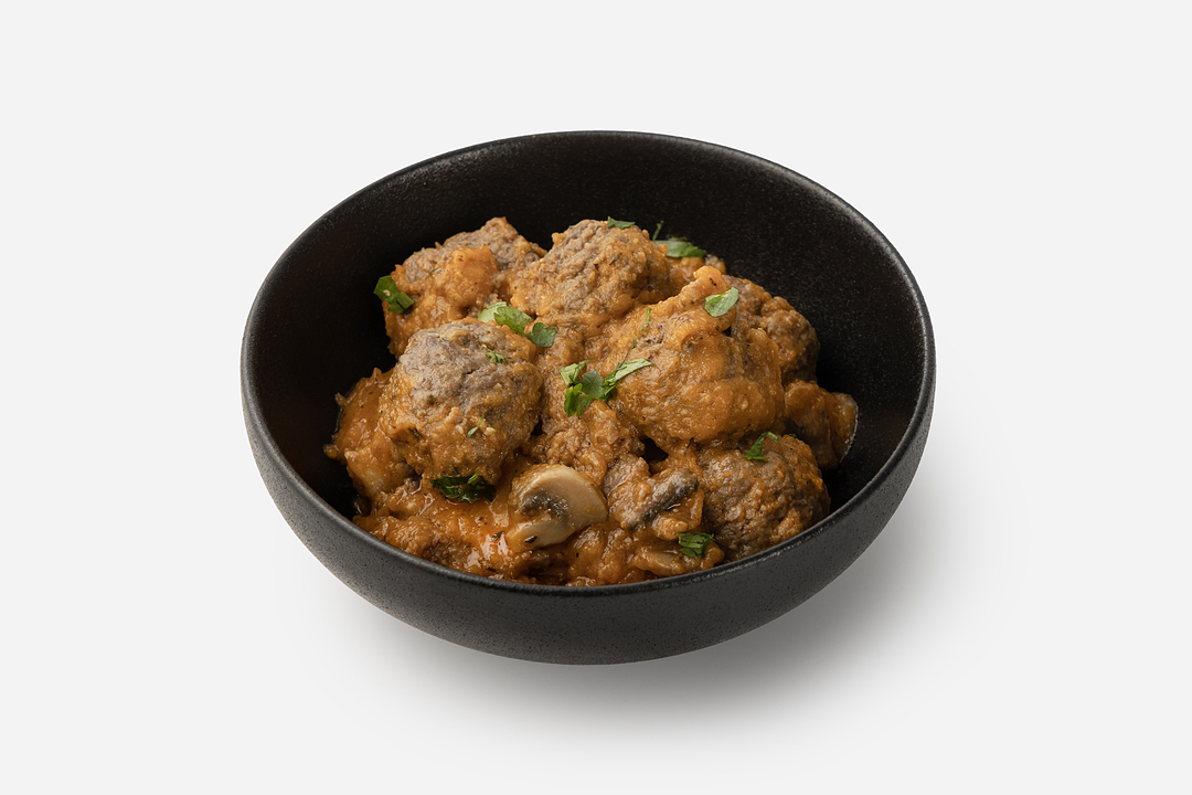 

Митболы из говядины ВкусВилл с шампиньонами и тыквенным соусом 270 г