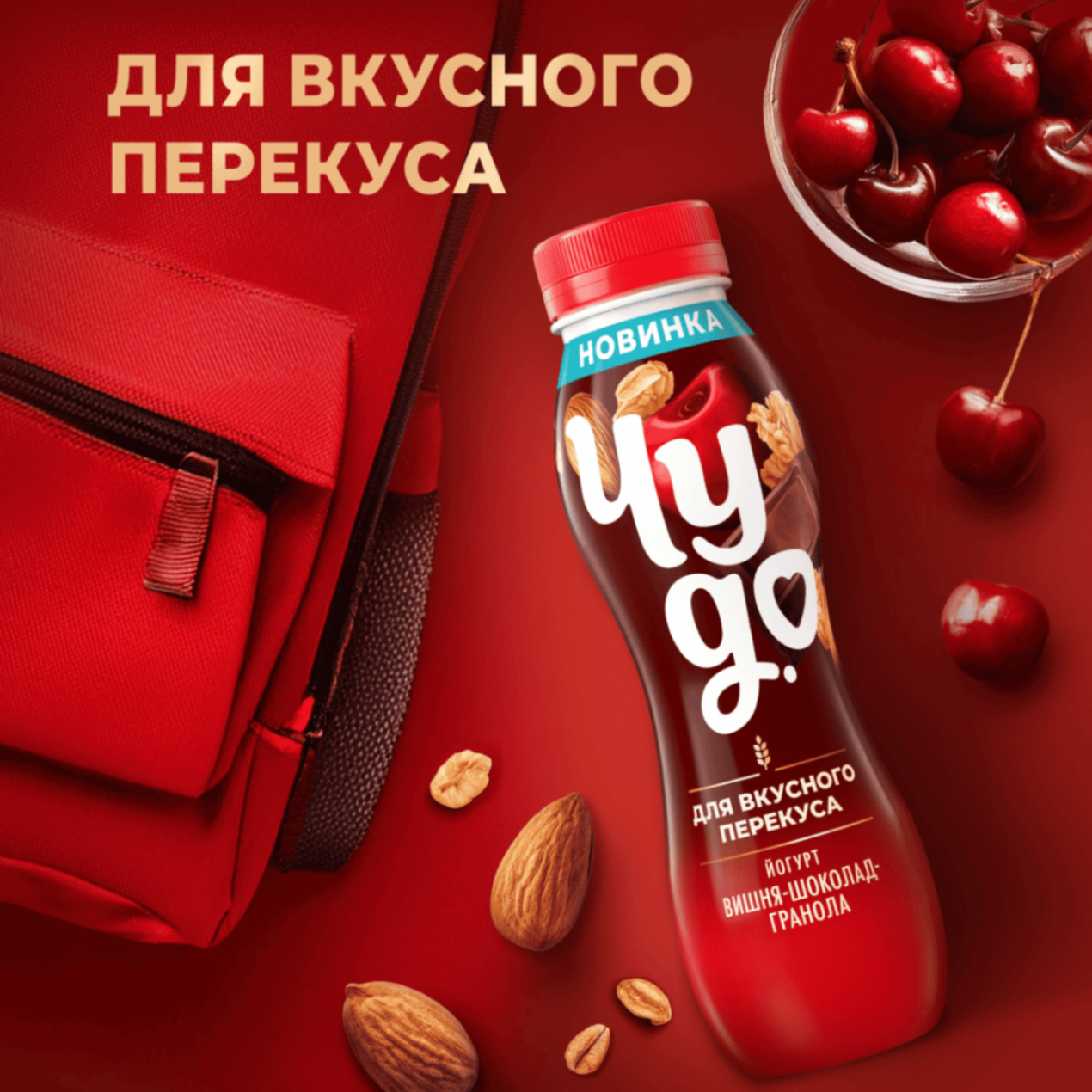 

Йогурт питьевой Чудо с гранолой Вишня-шоколад 2.2% 260 г