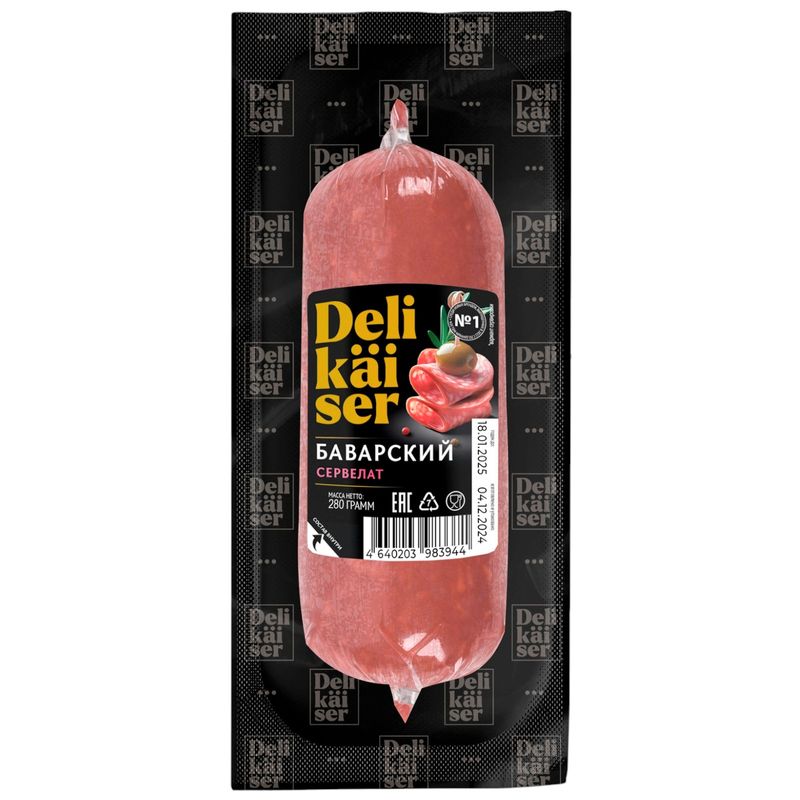 

Колбаса варено-копченая Delikaiser сервелат Баварский 280 г
