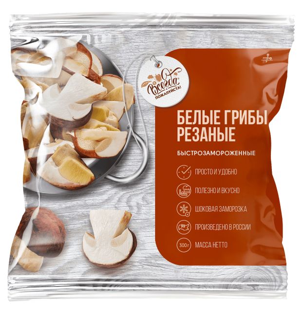 

Грибы Всегда пожалуйста! белые быстрозамороженные резаные 300 г