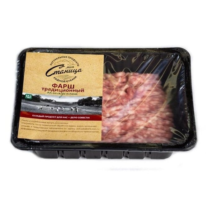 

Фарш Моя Станица Традиционный свино-говяжий охлажденный 400 г