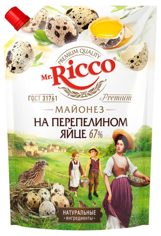 

Майонез Mr.Ricco на перепелином яйце 67% 800 мл