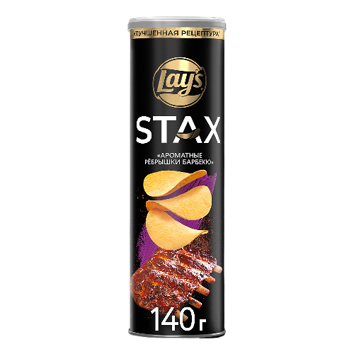 Чипсы картофельные Lay's Stax Ребрышки барбекю 140 г