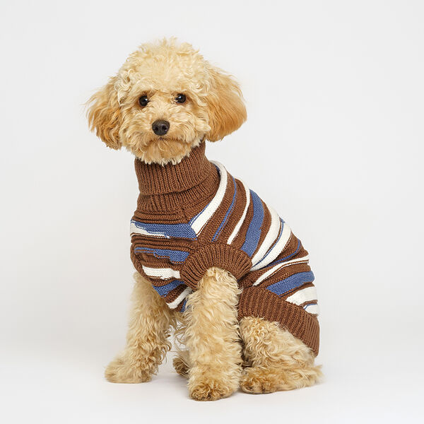 Свитер Petmax в полоску для кошек и собак L коричневый