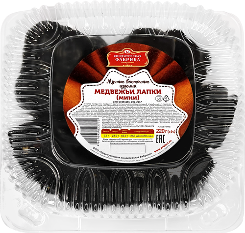 

Пирожное Новокузнецкая КФ медвежьи лапки 220 г