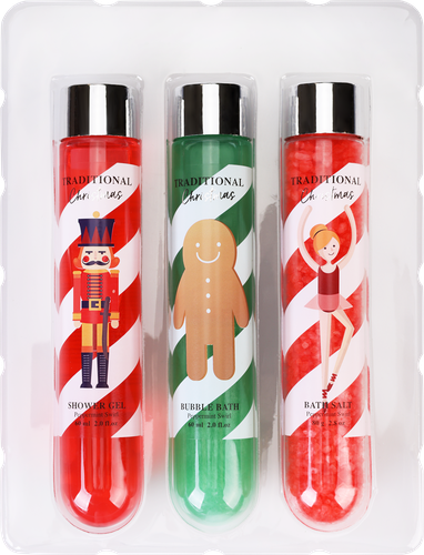 

Женский подарочный набор Традиционное Рождество (Traditional Christmas) Мятный вихрь (Peppermint Swirl): гель для душа 60 мл, пена для ванны 60 мл, соль для ванны 80 г
